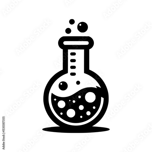 Science experiment beaker flask logo design