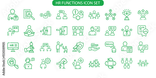 Professional HR Functions Icon Set for Businesses

