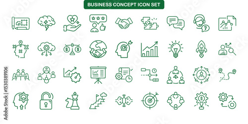 
Professional Business Concept Icon Collection Vector