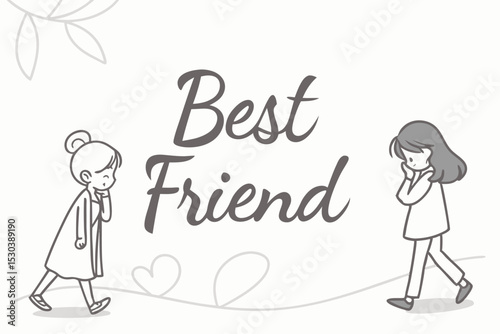 Best friend quote graphic subtle typography design