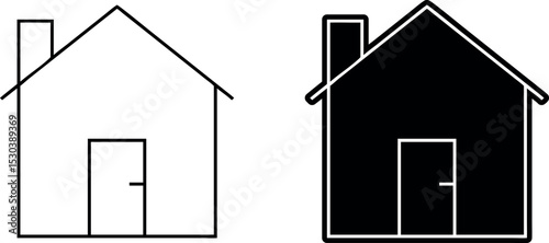 Home icon for apps and websites, House icon, Home sign, Main page icon.