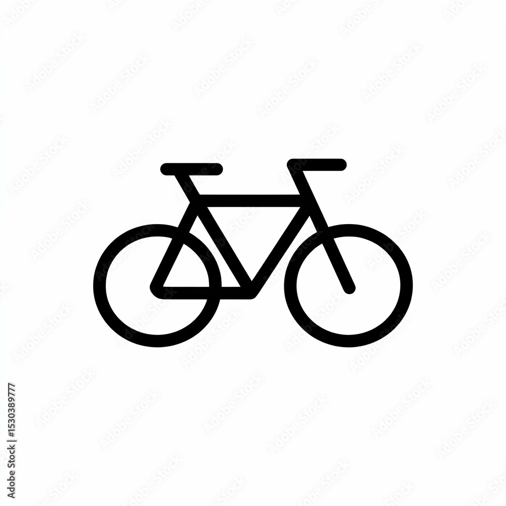 Fototapeta premium Simple line drawing of a bicycle, side view, on a plain white background