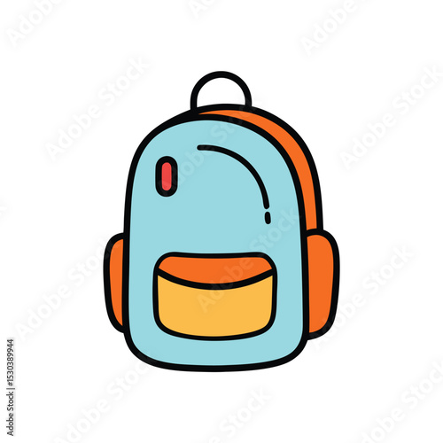 Cute cartoon backpack illustration for kids