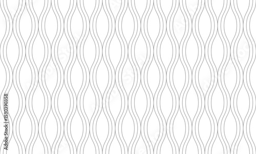Grey triple line with ogee shape seamless pattern. Vector Repeating Texture.