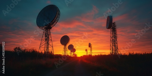 Antenna or radar system mockup communication technology signal tower wireless transmission modern design futuristic tech urban infrastructure ai generated art