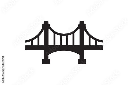 Bridge Icon silhouette vector with white background