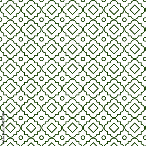 curva and round interlocking paver bricks arabesque glazed cramic islamic seamless pattern