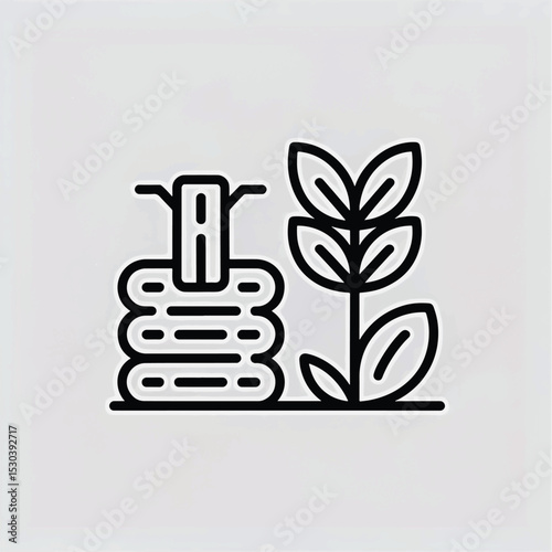 Sustainable Agriculture Stacked Farming and Plant Growth Icon