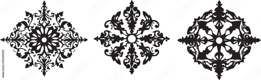 Fototapeta premium A set of elements, symbols, ornaments, mandalas. Hand drawn vector illustration 