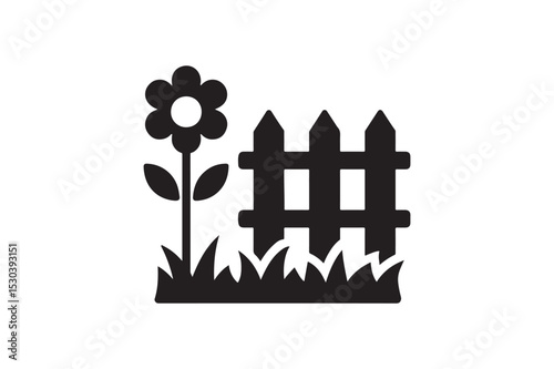 Garden Layout silhouette vector with white background