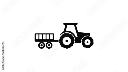 Farm Tractor Icon: Agriculture Machinery Vector Graphic