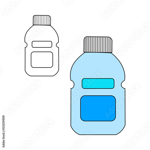Drink bottle icon set in flat style, featuring water, soda, juice, and energy drink bottles. Ideal for UI, apps, infographics, and packaging. Clean, modern, and scalable vector design.