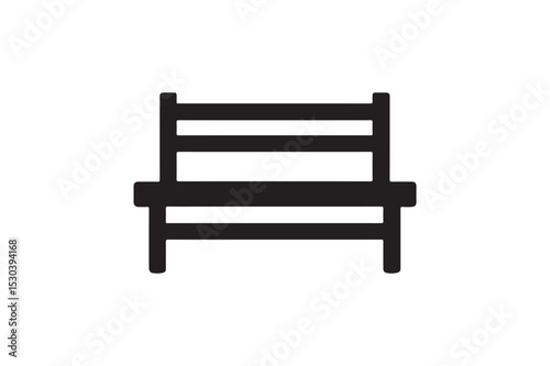Outdoor Bench silhouette vector with white background
