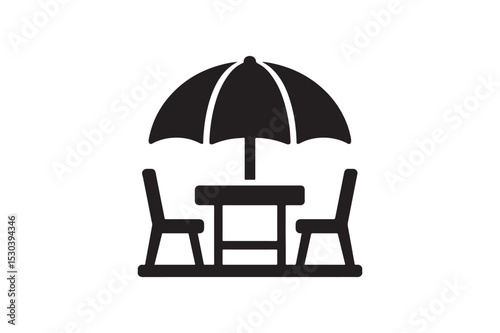 Patio Design silhouette vector with white background
