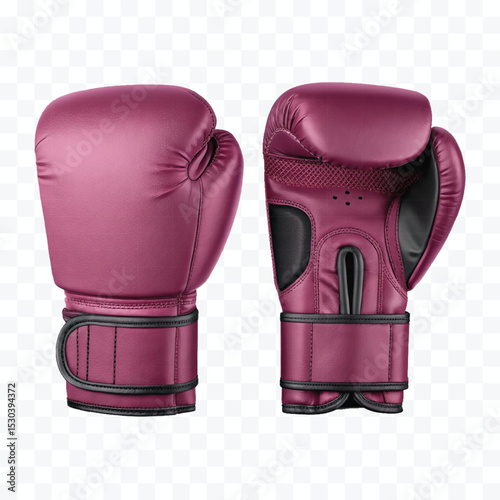 realistic 3d boxing gloves  front and back view in different color style  isolated on transparent background