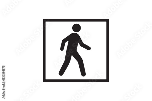 Pedestrian Zone silhouette vector with white background