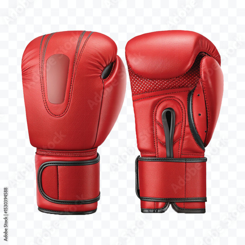 realistic 3d boxing gloves  front and back view in different color style  isolated on transparent background