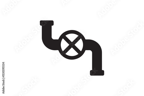 Sewer Line silhouette vector with white background