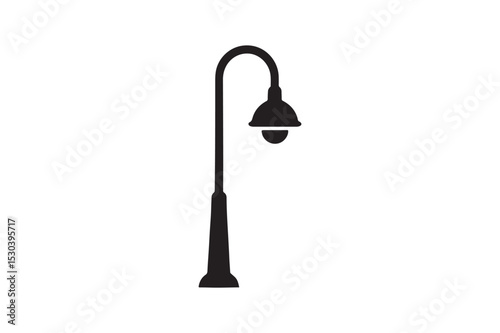 Street Lamp silhouette vector with white background