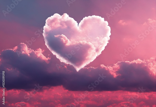 Heart made from clouds in the sky.