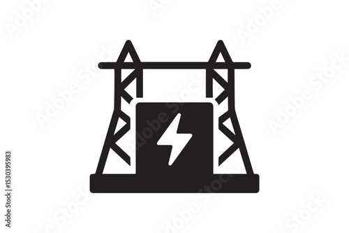 Transformer Station silhouette vector with white background