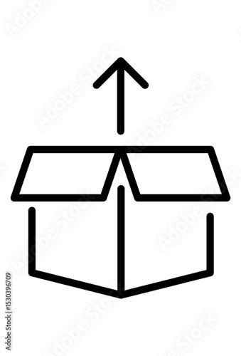 
Open box with an upward arrow.
 Icon. Box with content being uploaded
