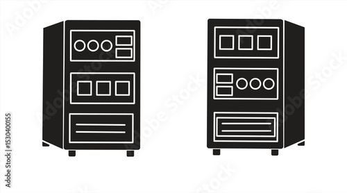 Server Rack Icon, for modern technology concept of data center infrastructure, eps 10 on white background, vector illustration.