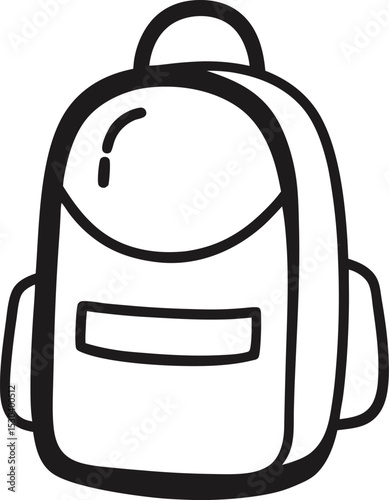 Simple line drawing of a backpack