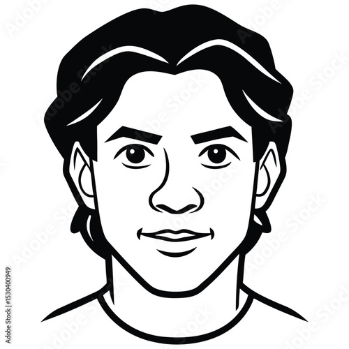 Simple Human Face Emotions Vector in Line Art Style