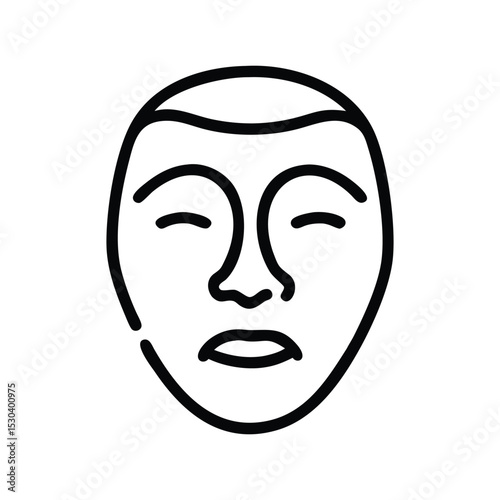 Clean Black and White Face Vector Showing Various Emotions