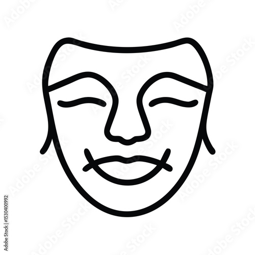 Black and White Expression Drawing in Line Art Form