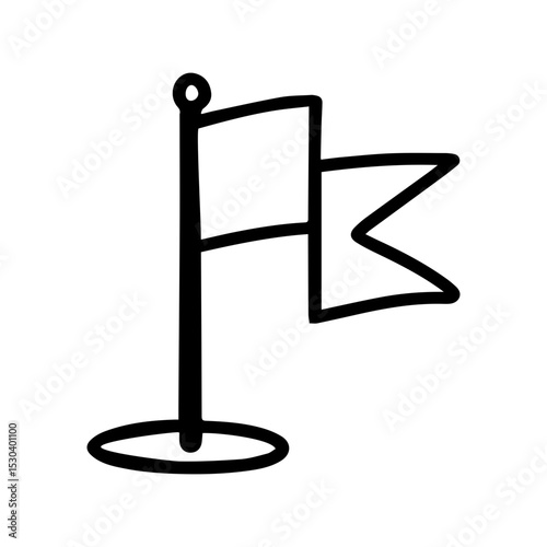Flag doodle vector icon