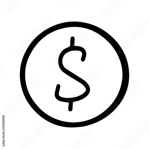 Coin money doodle vector icon