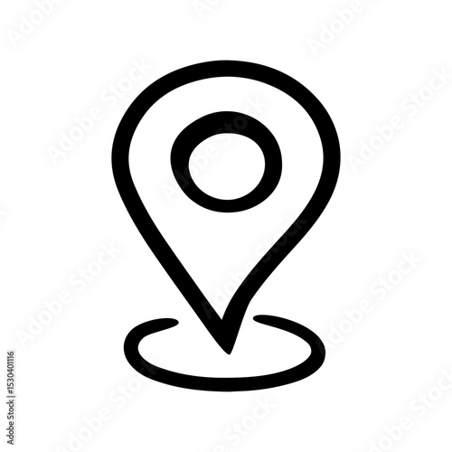 Location doodle vector icon