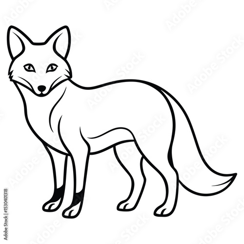 Contemporary Minimal Fox Drawing in Vector Format