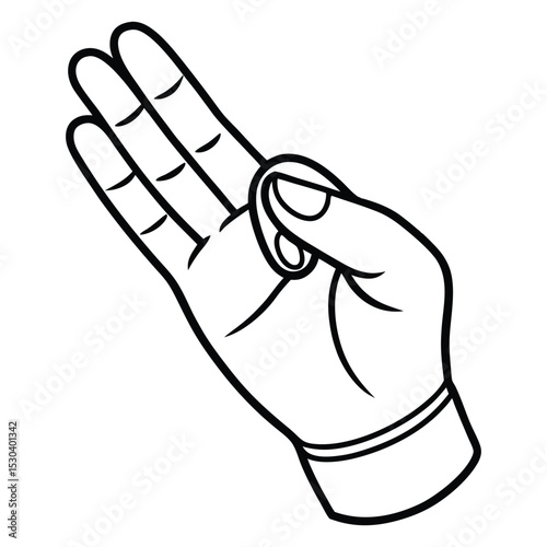 Black and White Hand Pose Vector for Graphic Design