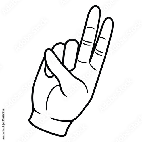 Stylized Line Drawing of Hands Making Gestures