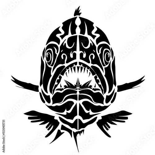 Black Silhouette of Fangtooth Fish
