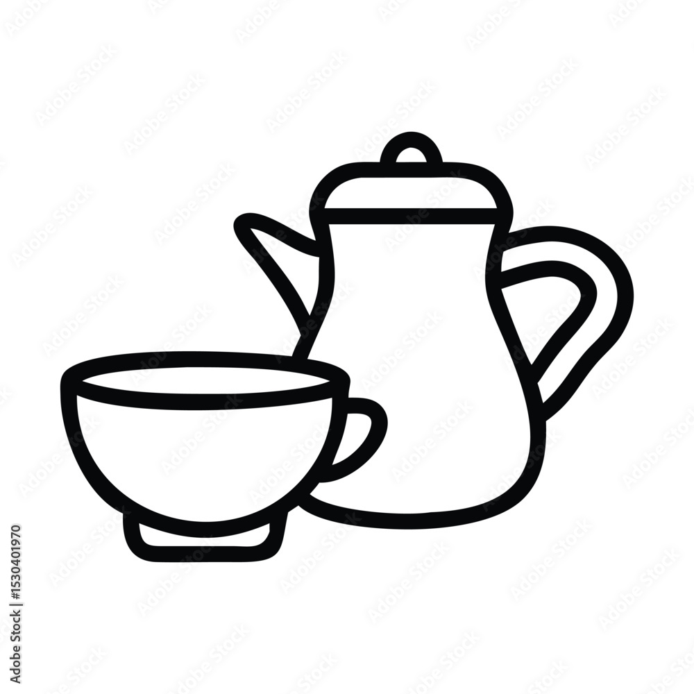 clean tea coffee vector line art black and white design clean tea coffee vector line art black and white design