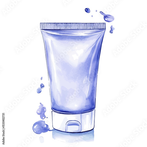 watercolor of Depilatory Gel, vector, isolated on a white background.