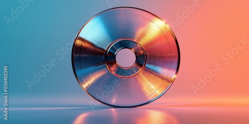 CD mockup disc music album digital data storage media entertainment blank template AI generated art