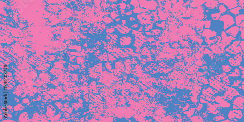 Graffiti punk style grunge banner with distress texture, ink drips and splashes. Blue and pink colored grunge background with hand drawn halftone and brush strokes modern arts