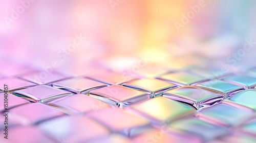 Pastel Gradient Grid: Dynamic Perspective of Shiny Squares