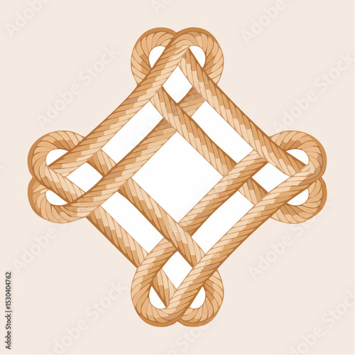 Intricate Rope Knot Design Nautical Ropework Illustration
