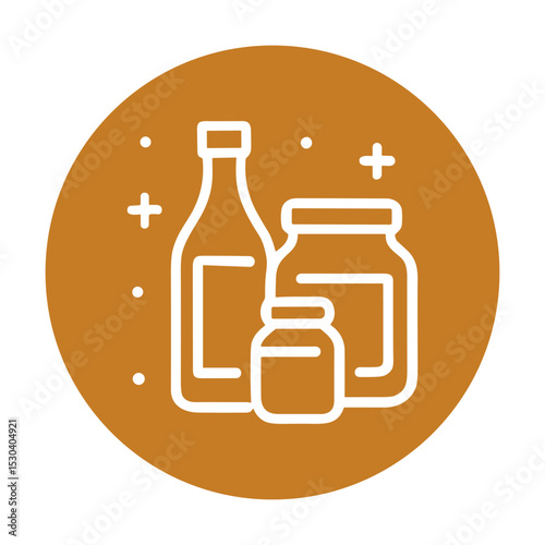 Rustic spice containers icon. Icon symbol illustration