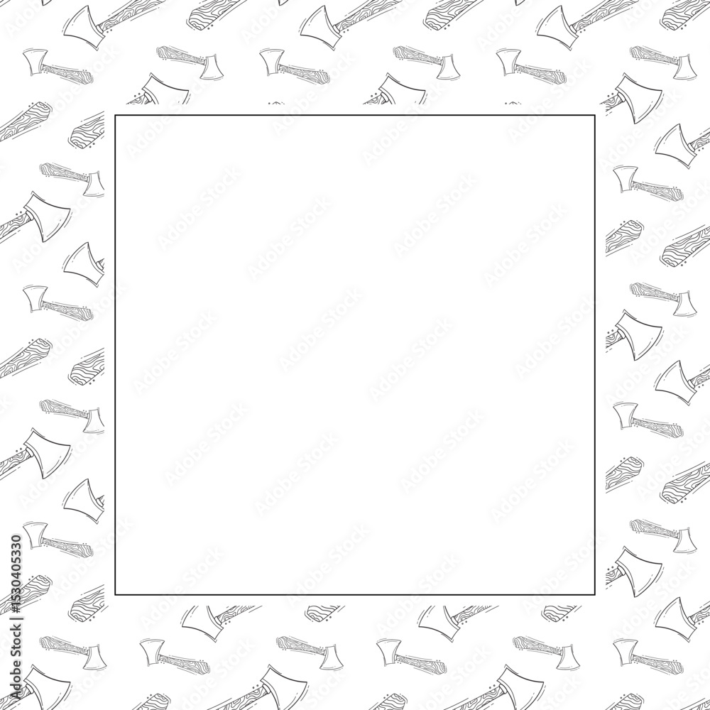 Obraz premium construction frame. doodle construction tool square frame. hand drawn construction frame background. construction tool background