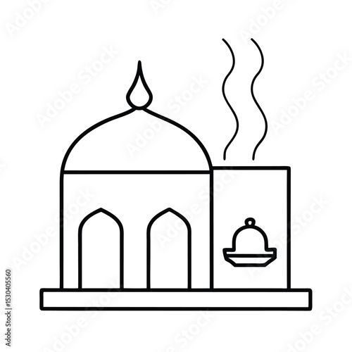 Line art of a traditional hammam