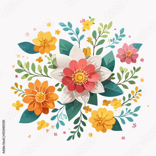 Vibrant Floral Bouquet A Delightful Arrangement of Colorful Flowers