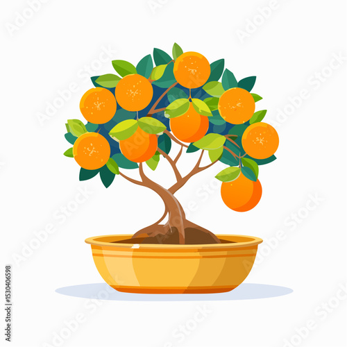 Lush Orange Bonsai Tree A Vibrant Miniature Citrus Garden