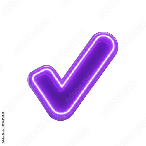 Purple Neon Check Mark: Modern, Vibrant, and Eye-Catching